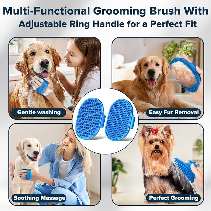 6PCS Pet Grooming Kit for Dogs, Cats and Horses | Dog Washing Gloves | Dog Bath - Image 5
