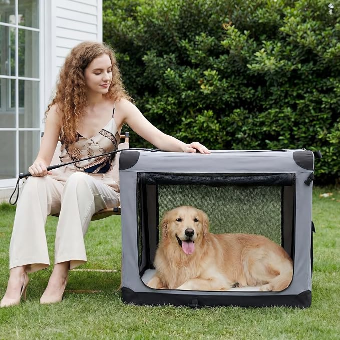 Dog Travel Crate 30 Inch, Portable Soft-Sided Travel Carriers - Image 6