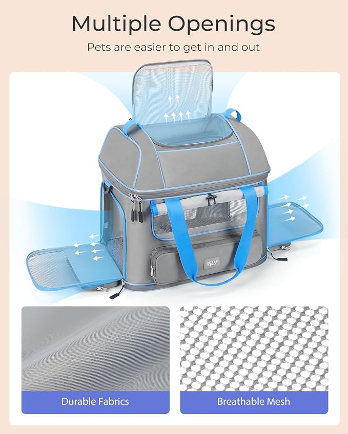 Expandable Cat Dog Carrier: NOBLE DUCK Soft-Sided Pet Carrier Airline Approved - Image 3