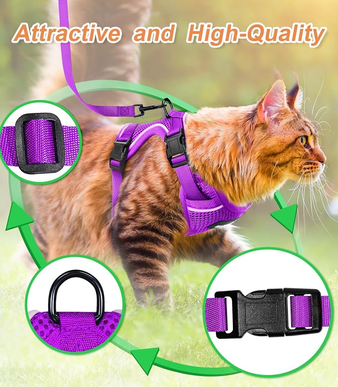 Halypet Cat Harness and Leash Set Escape Proof Soft Adjustable Cat Leash - Image 7