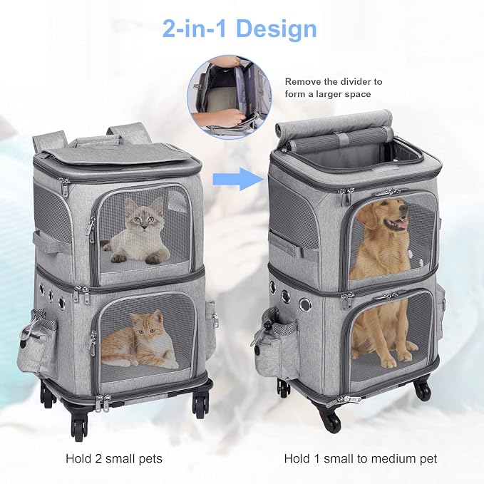 Extra Large Double-Compartment Pet Carrier Backpack - Image 2