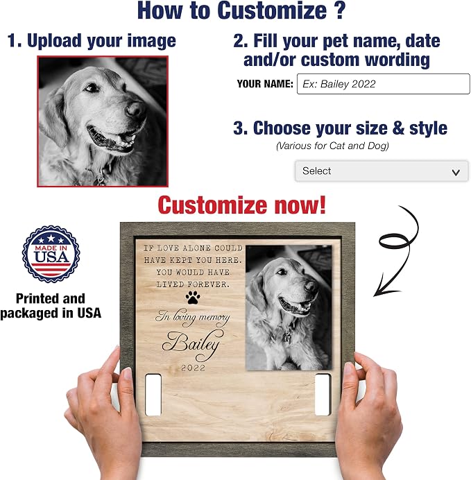 Pet Memorial Gifts Bereavement Gifts Cat Memorial Dog Loss Sympathy Custom Cat - Image 2