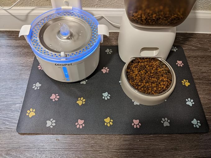 Cat Food Mat Absorbent Dog Mat for Food and Water Non Slip Quick Dry Dog Bowl - Image 9