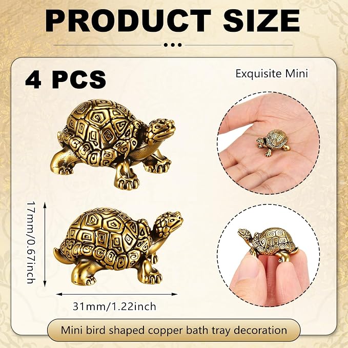 4 Pcs Mini Copper Bath Disk Ornaments Brass Bird Bath Purification Disks - Image 2