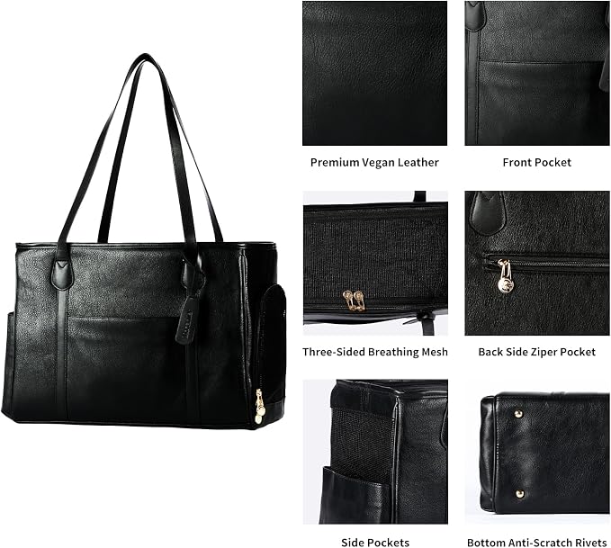 Stylish Dog Purse Carrier, Leather Pet Carrier Bag - Image 4