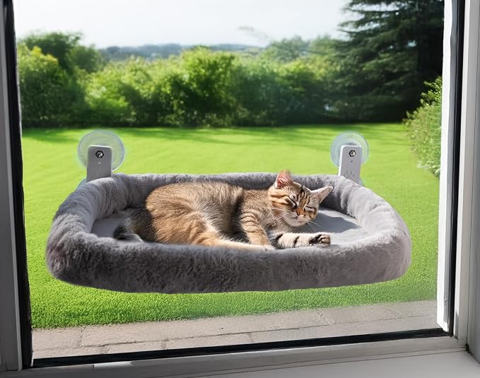 Cat Window Perch with Washable Cushion & Strong Suction – Stable & Cozy Cat - Image 8