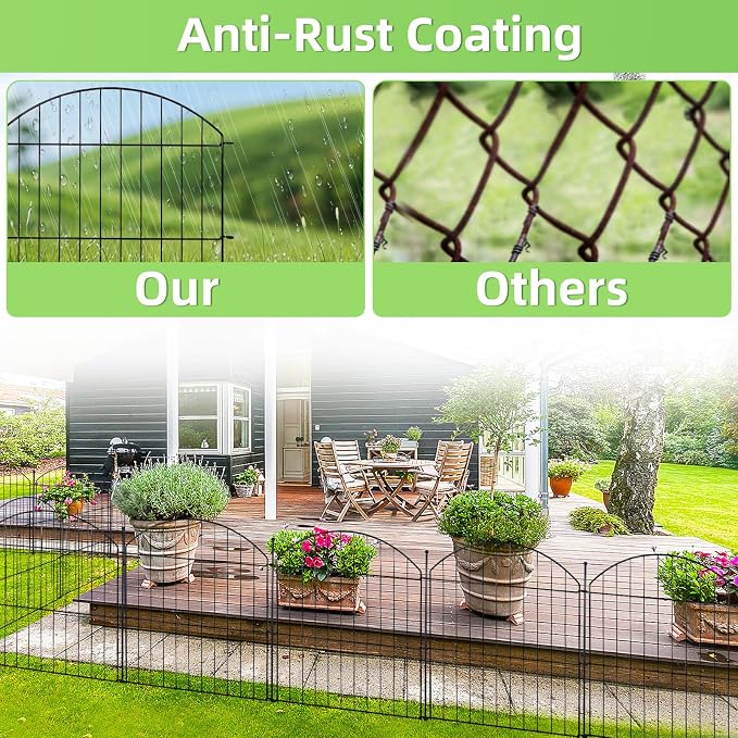 Decorative Garden Fence 24in x20ft, 10 Pack No Dig Fence Animal Barrier - Image 4