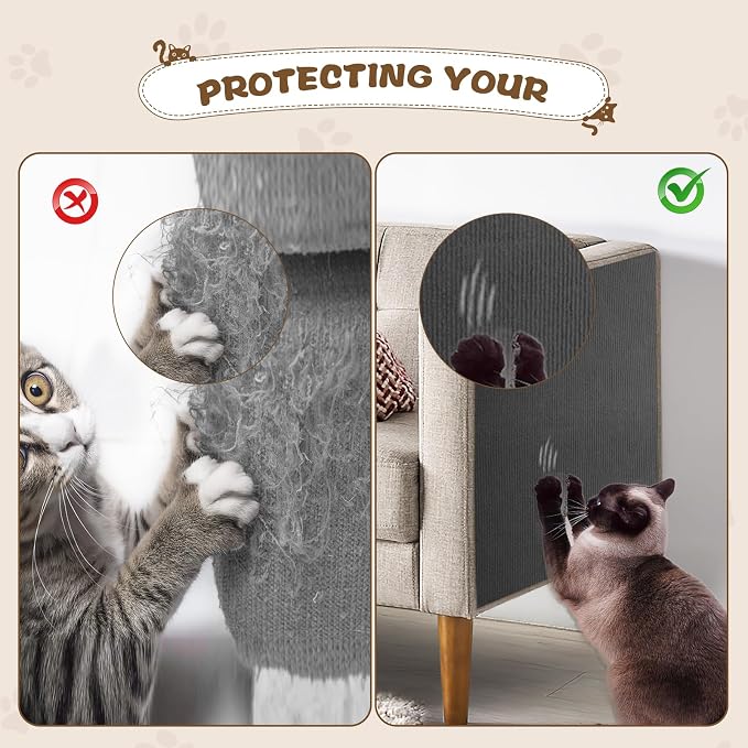 Eunice Cat Scratching Mat, Self-Adhesive Cat Scratch Carpet, Trimmable - Image 5