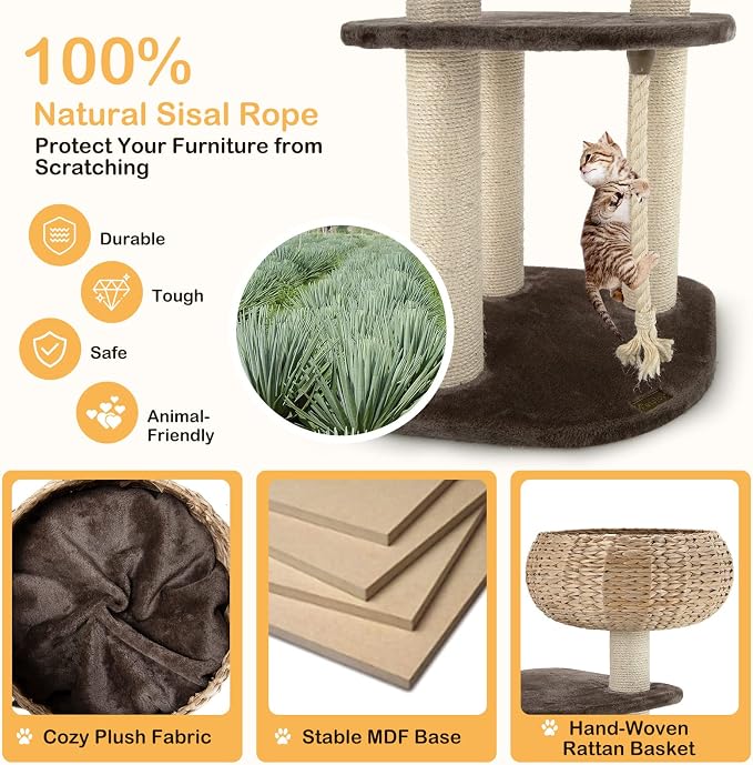 PETSITE 41 Inch Modern Cat Tree - Image 5
