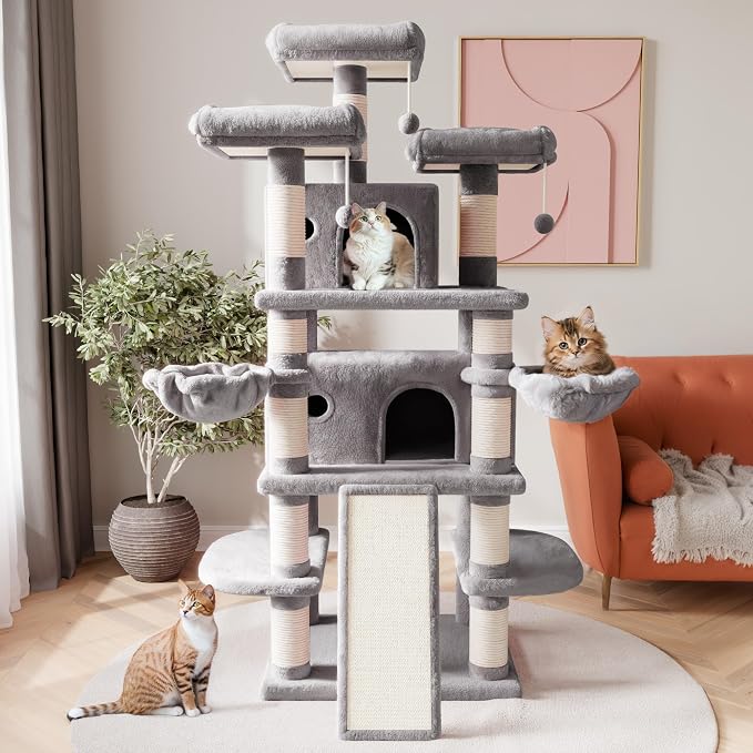 SHA CERLIN 68 Inches Multi-Level Large Cat Tree - Image 2