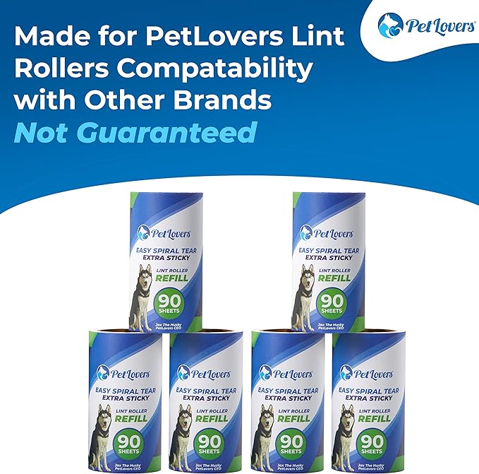 PetLovers Extra Sticky Lint Roller 6 Pack of Refills Only - Image 2