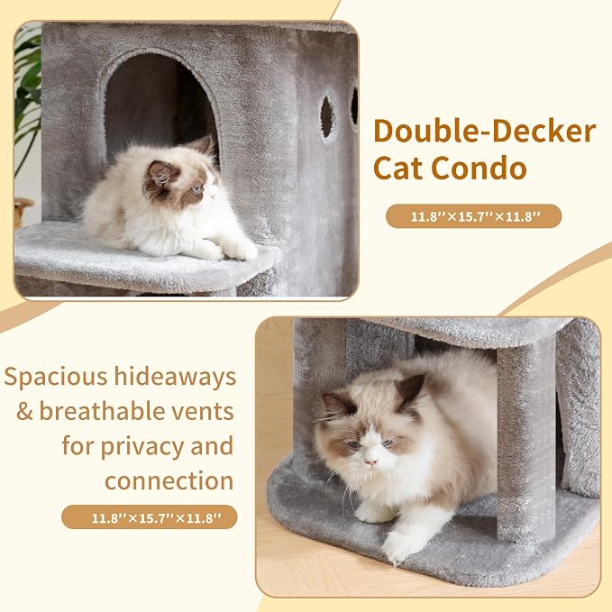 Heybly Cat Tree, 25.6-inch Cat Tower - Image 9