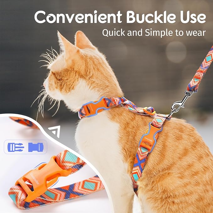 Dooradar Cat Harness and Leash, Escape Proof Adjustable Kitten Vest, - Image 2