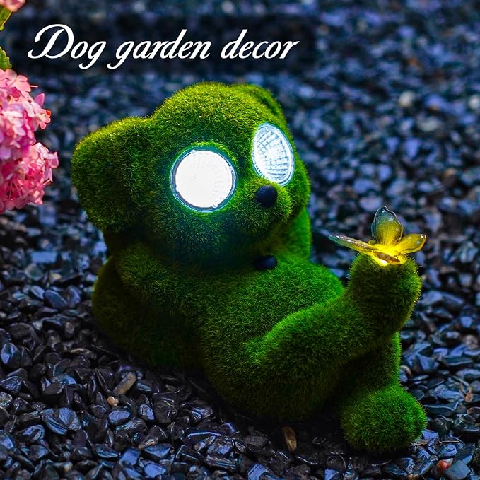 Solar Topiary Dog Garden Statue - Image 7