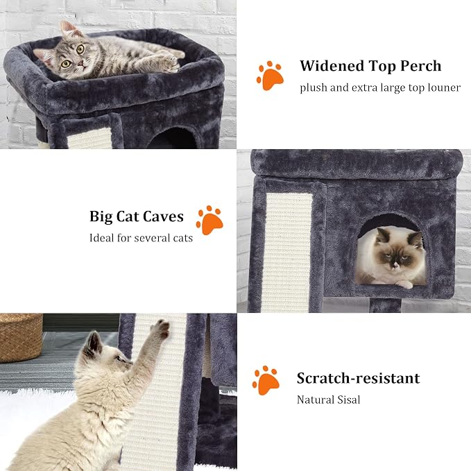SYANDLVY Small Cat Tree for Indoor Cats Large Adult, Activity Tower - Image 4