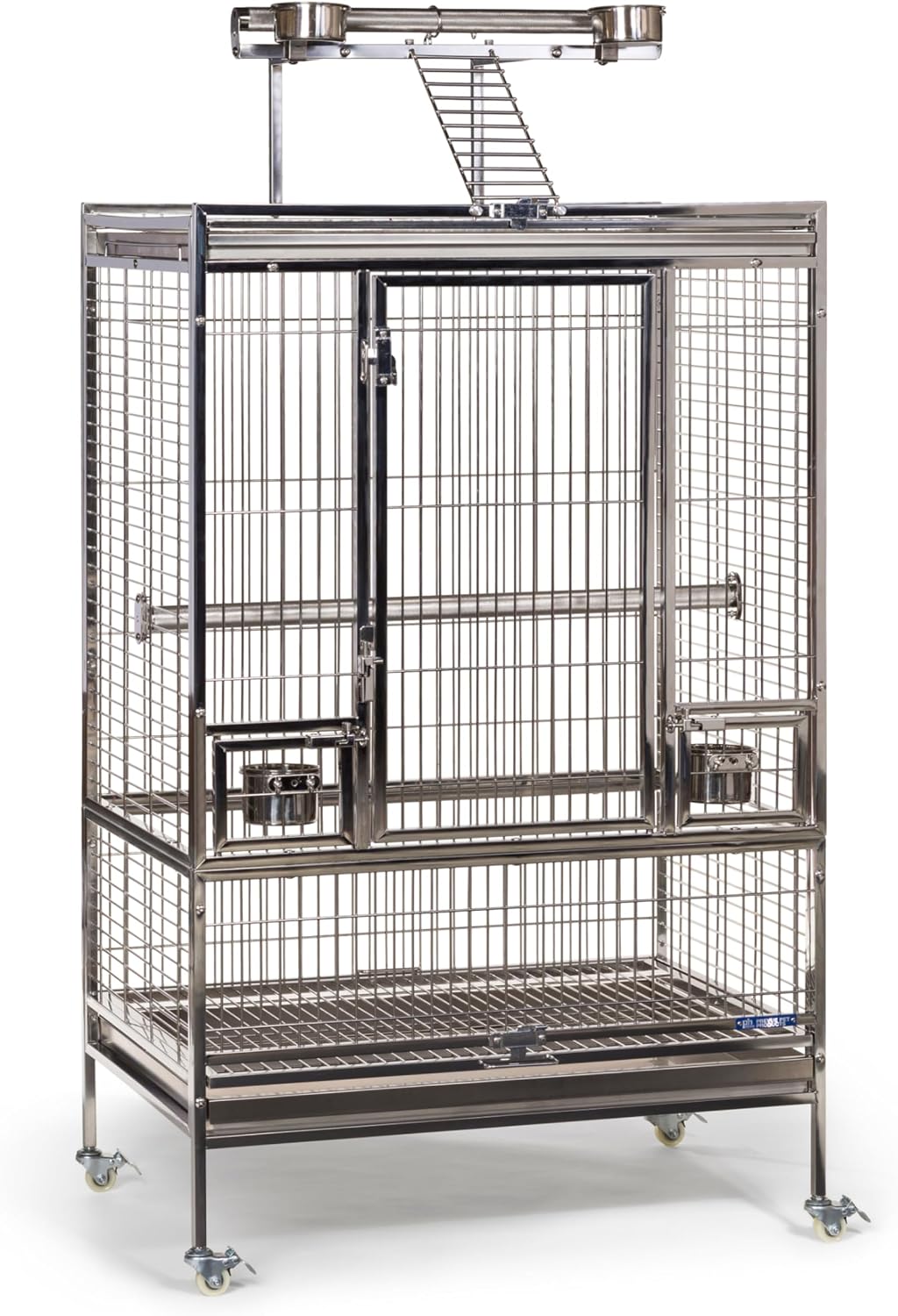 Prevue Pet Products Stainless Steel Playtop Bird Cage, Silver - GlobalHabitat Supply