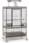 Prevue Pet Products Stainless Steel Playtop Bird Cage, Silver - GlobalHabitat Supply