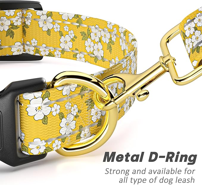 Reflective Dog Collar for Small Dogs, Cute Flower Theme Adjustable Heavy-Duty - Image 5