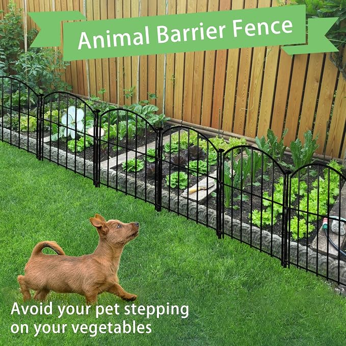 Decorative Garden Fence 17in x18ft, 18 Pack Rustproof Metal No Dig Fence Animal - Image 7