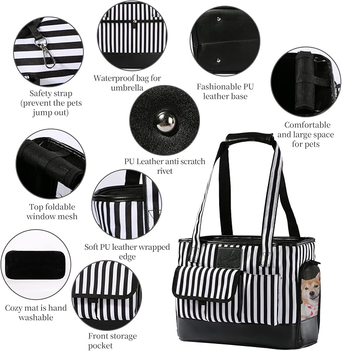 Cat Carrier, Dog Carrier, Pet Carrier, Foldable Waterproof Premium PU Leather - Image 3
