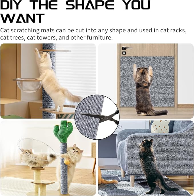 2 Pcs Total 78.8"x15.8" Cat Scratch Mat, Cat Scratch Couch Furniture Protector - Image 6