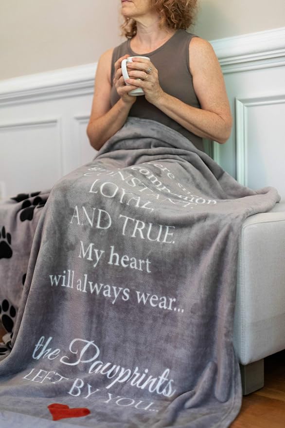 Pawprints Left by You Pet Memorial Blanket - Image 2