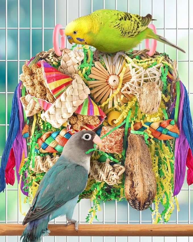 ERKOON Bird Toys, Parrot Toys Foraging Swing Mat Parrot Cage Hanging Toys Birds - Image 7