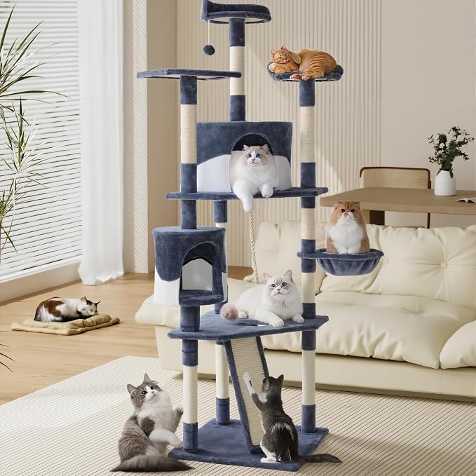 Sweetcrispy 79 inch Cat Tree Tower, Large Multi Level Cats Climbing Tower - Image 7