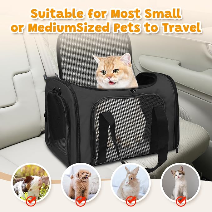 Cat Carrier Soft for Pets Up to 25 Lbs, Cat Travel Bag Soft-Sided - Image 6