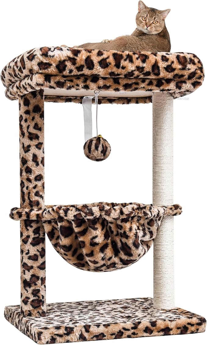 SYANDLVY Small Cat Tree for Indoor Cats, Unique Cheetah Leopard Print Cat Tree by SYANDLVY