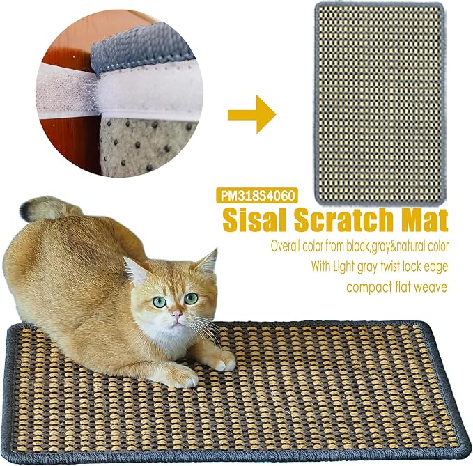 Cat Scratching Mat, 23.6 x 15.7inch Sisal Cat Scratchers - Image 4