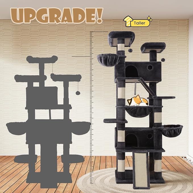 SHA CERLIN 81in Multi-Level Tall Cat Tree Tower - Image 4