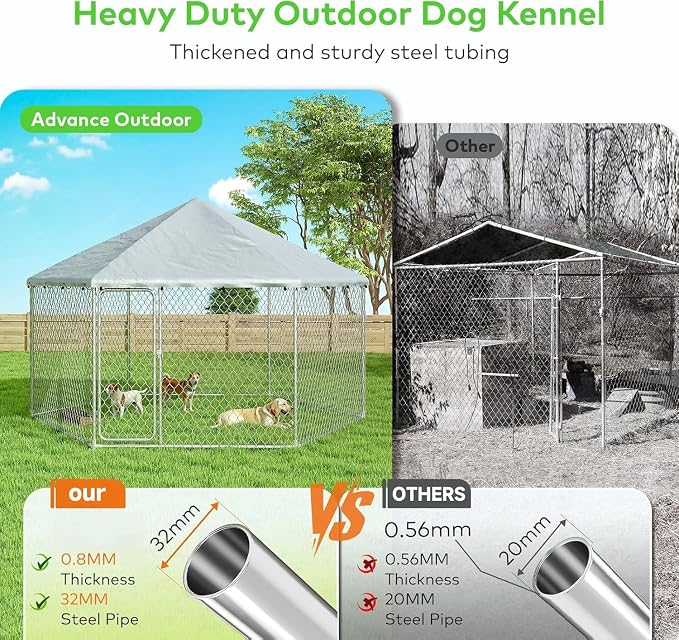 9.1x9.1 FT Outdoor Dog Kennel Heavy Duty Dog Enclosure - Image 3