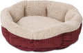 Petmate Aspen Pet Self Warming Round Bed, 19.5 Inches, Barn Red and Cream by Petmate
