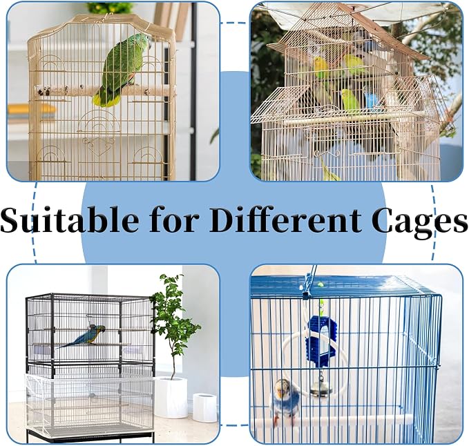 Daoeny Large Bird Cage Cover, Bird Cage Seed Catcher, Adjustable Soft Airy - Image 6