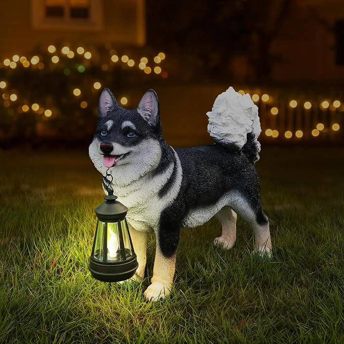 Akita Statue Outdoor Decorations – Outdoor Dog Statue Standing Black Akita - Image 6