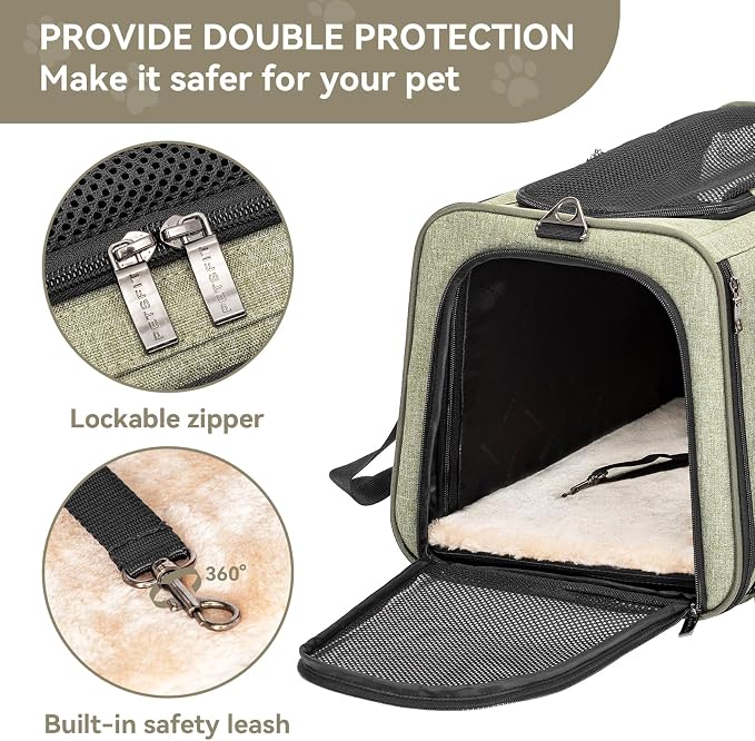 Petsfit 19"X12" X12" Expandable Pet Carrier, Square Expansion Reduces Pet - Image 4