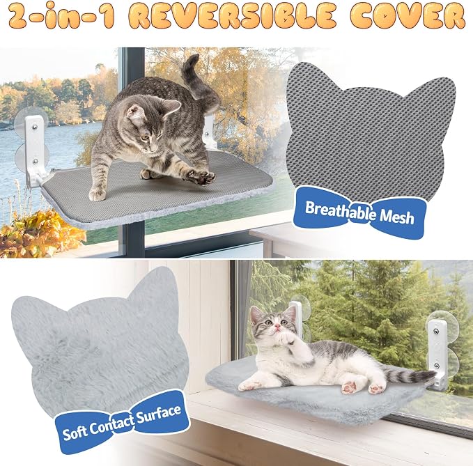 Cat Window Perch, Cordless Foldable Hammock Bed - Image 5