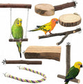 8PCS Natural Wood Bird Perches, Parrot Perch Stand & Chewing Toy by Unknown