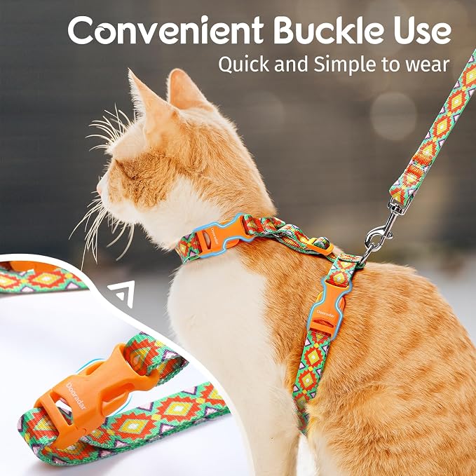 Dooradar Cat Harness and Leash, Escape Proof Adjustable Kitten Vest, - Image 2
