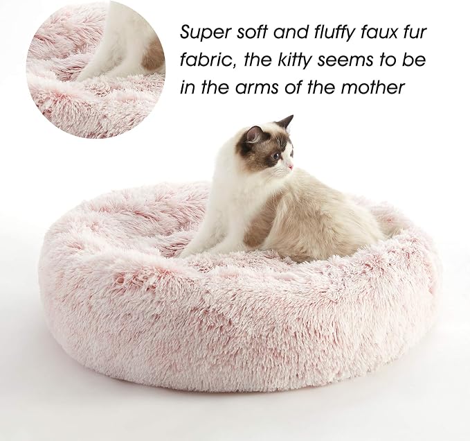 WESTERN HOME WH Calming Dog Bed & Cat Bed, Anti-Anxiety Donut Dog Cuddler Bed - Image 3