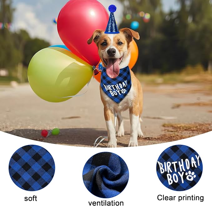 Dog Cat Birthday Party Supplies, Dog Cat Birthday Decorations Hat Bandana Bow - Image 5