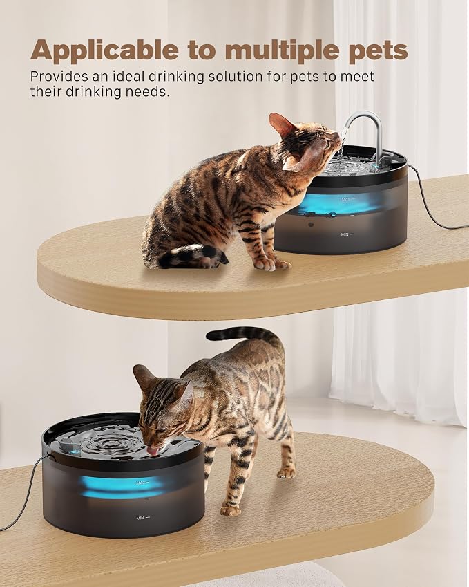 Cat Water Fountain: 108oz/3.2L Cat Fountain Super Silent Pet Drinking Dispenser - Image 8