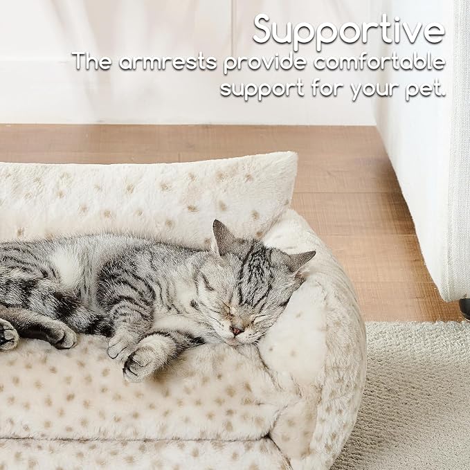 Hollypet Cat Bed Fluffy Plush Mutifuctional Double-Layer Soft Pet Couch - Image 4