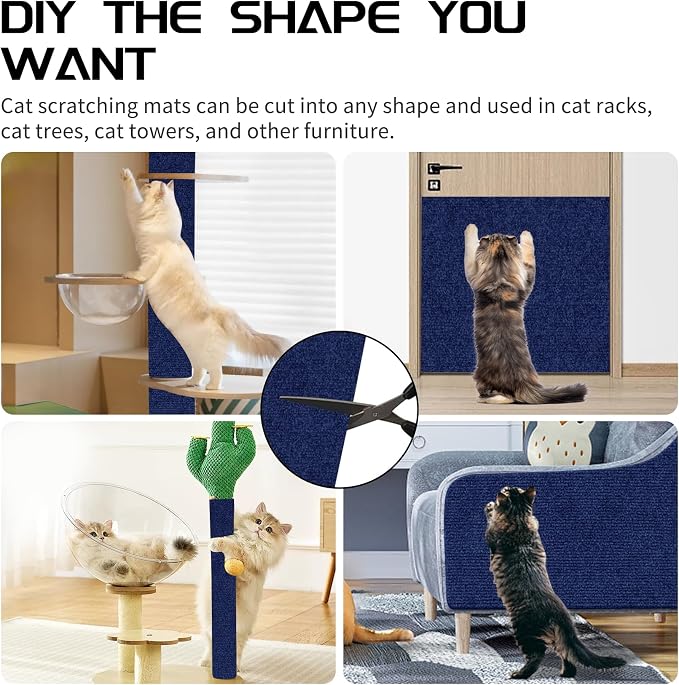 2 Pcs Total 78.8"x15.8" Cat Scratch Mat, Cat Scratch Couch Furniture Protector - Image 6