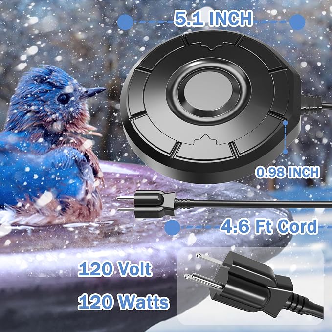 Bird Bath Heater for Outdoors in Winter, Birdbath Water Heater 120 W Pond - Image 5