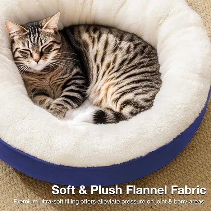 Love's cabin Round Donut Cat and Dog Cushion Bed, 20in Pet Bed - Image 8