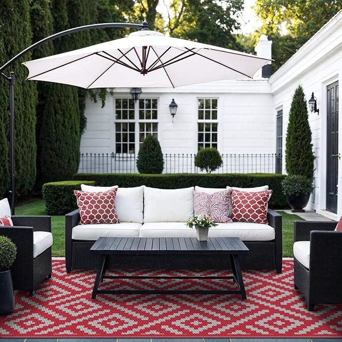 GENIMO Outdoor Rug for Patio Clearance, Lightweight Waterproof RV Camping Mat - Image 4