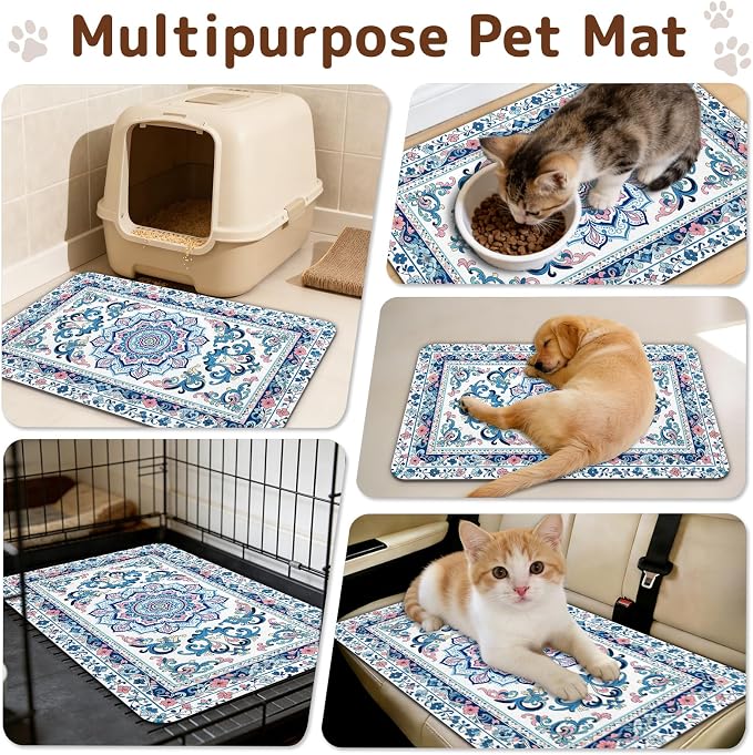 Dog Food Mat for Bowls, Absorbent Quick Dry Dog Cat Mats for Food and Water - Image 7