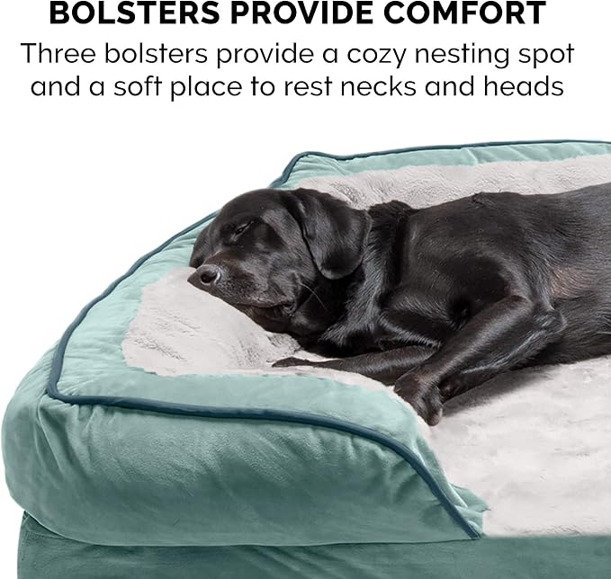 Furhaven Memory Foam Dog Bed for Medium/Small Dogs w/ Removable Bolsters & - Image 10